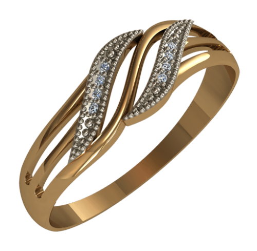 Кольцо из розового золота с фианитом 210361