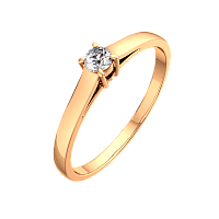 Кольцо помолвочное из розового золота с фианитом 210557.14K.R