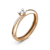 Кольцо помолвочное из розового золота с бриллиантом БР110002