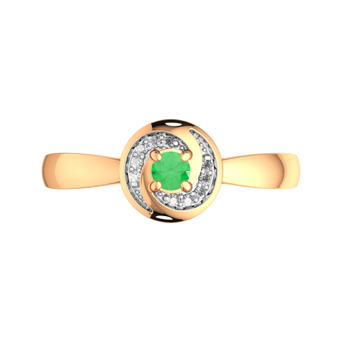 Кольцо из розового золота с изумрудом 2D20145.14K.R фото 3