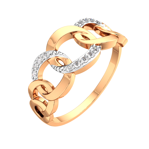 Кольцо из розового золота с фианитом 2101240.14K.R фото 2