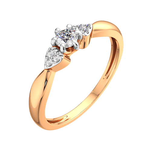 Кольцо из розового золота с бриллиантом 2D00235.14K.R фото 2