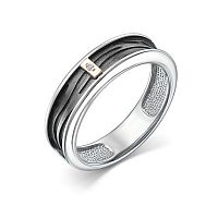 Кольцо из комбинированного серебра с бриллиантом 01-2349/000Б-00