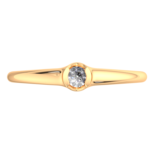 Кольцо помолвочное из розового золота с фианитом 2101096.14K.R фото 2