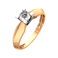 Кольцо помолвочное из комбинированного золота с бриллиантом 2D00301.14K.B