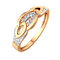 Кольцо из розового золота с фианитом 2101452.14K.R
