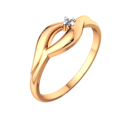 Кольцо из розового золота с фианитом 2101454.14K.R фото 2