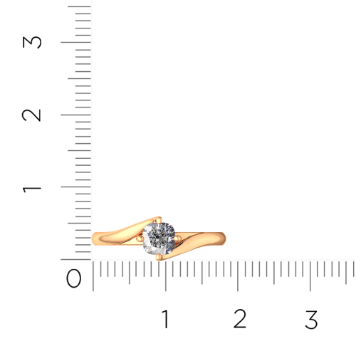Кольцо помолвочное из розового золота с фианитом 210778.14K.R фото 6