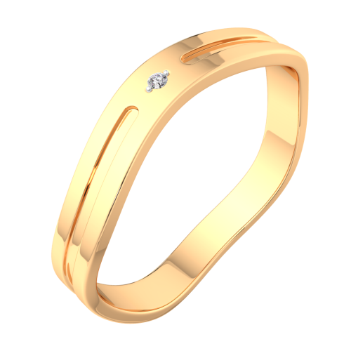 Кольцо обручальное из розового золота с фианитом 1530108.14K.R фото 2