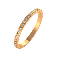 Кольцо обручальное из розового золота с бриллиантом 1D2051