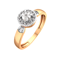Кольцо из комбинированного золота с бриллиантом 2D00487.14K.B