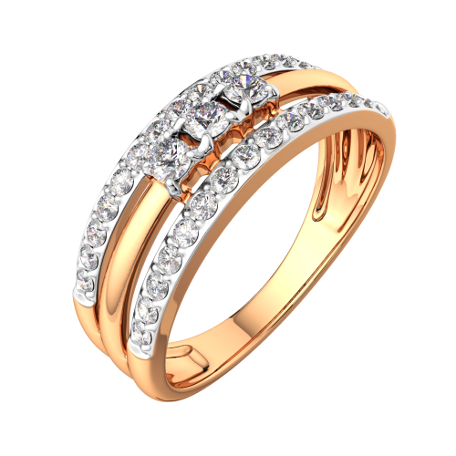 Кольцо из розового золота с бриллиантом 2D00244.14K.R фото 2