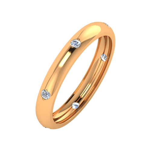 Кольцо обручальное из розового золота с бриллиантом 1D3048/1