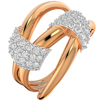Кольцо из розового золота с фианитом 210514-9K