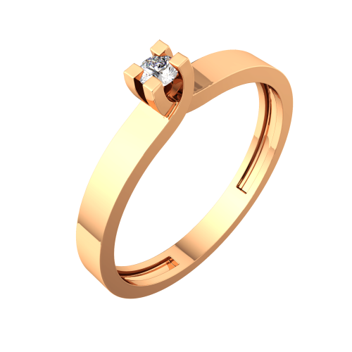 Кольцо помолвочное из розового золота с бриллиантом 2D00108.14K.R фото 2