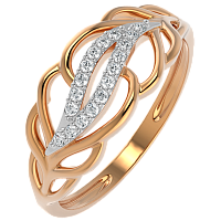 Кольцо из розового золота с фианитом 210725.14K.R