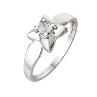 Кольцо из серебра с бриллиантом 02D0113