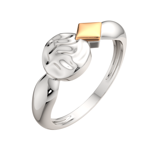 Кольцо из комбинированного серебра 0200279.G14K фото 2