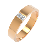 Кольцо обручальное из розового золота с фианитом 154080.14K.R