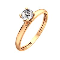 Кольцо помолвочное из розового золота с бриллиантом 2D00125.14K.R