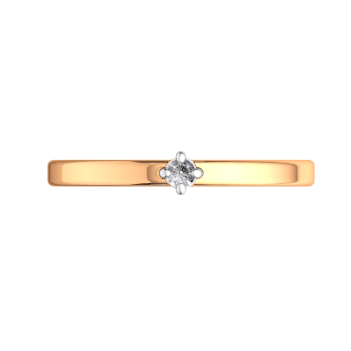 Кольцо помолвочное из розового золота с фианитом 2101252.14K.R фото 3