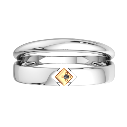 Кольцо из комбинированного серебра с бриллиантом 02D0013.G14K фото 3