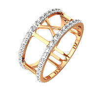 Кольцо из розового золота с бриллиантом 28D0001.14K.R
