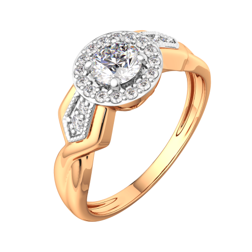 Кольцо из розового золота с фианитом 210886.14K.R фото 2