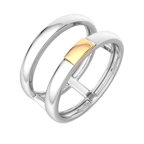 Кольцо из комбинированного серебра 0200075.G14K фото 2
