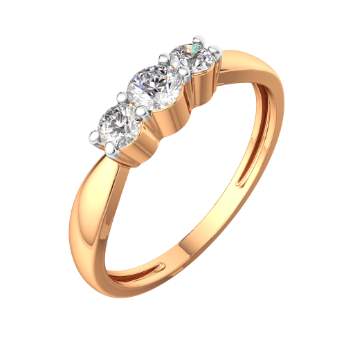 Кольцо из розового золота с фианитом 2101248.14K.R фото 2