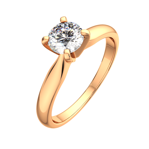 Кольцо помолвочное из розового золота с бриллиантом 2D0065.14K.R
