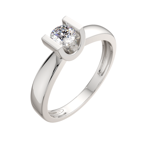 Кольцо помолвочное из белого золота с бриллиантом 2D00288.14K.W фото 2