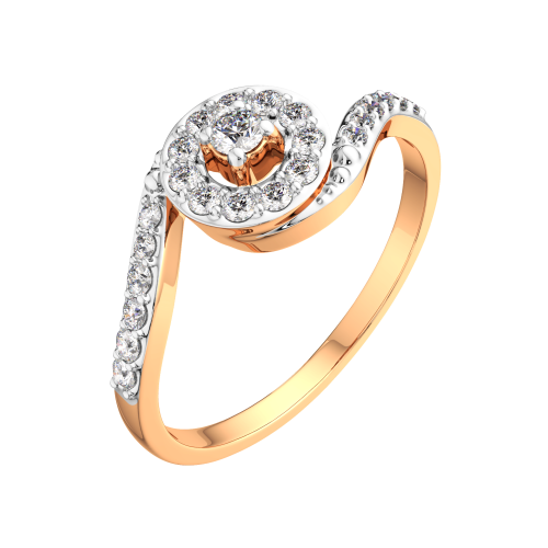 Кольцо из розового золота с бриллиантом 2D00349.14K.R фото 2