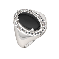 Кольцо из серебра с ониксом 02G9114
