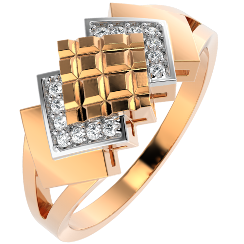 Кольцо из розового золота с фианитом 210697.14K.R