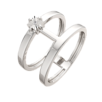 Кольцо из серебра с бриллиантом 02D0031