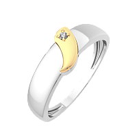 Кольцо из комбинированного серебра с бриллиантом 02D0043.G14K