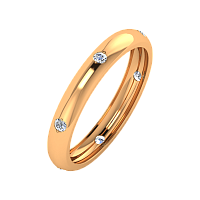 Кольцо обручальное из розового золота с фианитом 153048/1