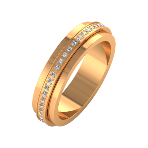 Кольцо обручальное из розового золота с бриллиантом 1D5064/3