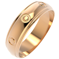 Кольцо обручальное из розового золота 145074.14K.R