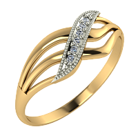 Кольцо из розового золота с фианитом 210376
