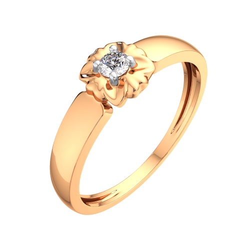 Кольцо помолвочное из розового золота с фианитом 2101349.9K.R фото 2