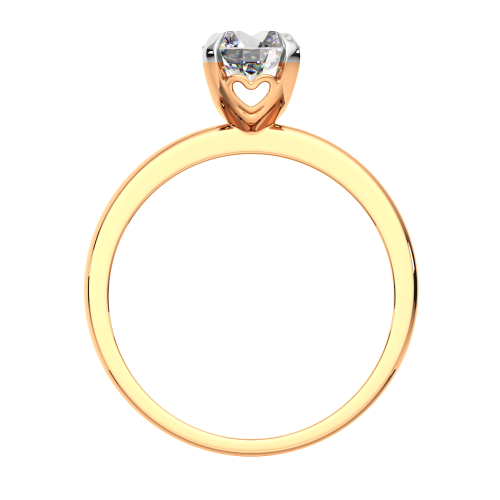 Кольцо помолвочное из розового золота с фианитом 210526 фото 4