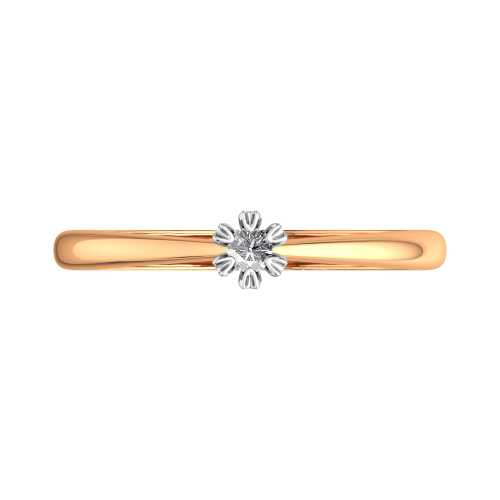 Кольцо помолвочное из розового золота с бриллиантом 2D00107.14K.R фото 3
