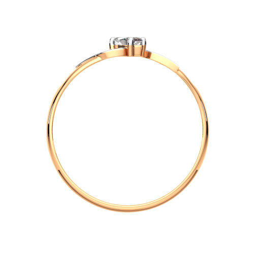 Кольцо из розового золота с фианитом 210060 фото 4