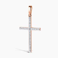 Подвеска-крест из розового золота с бриллиантом 008-31000