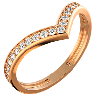 Кольцо из розового золота с фианитом 210489-CD