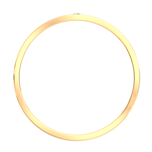 Кольцо обручальное из розового золота с фианитом 1530108.14K.R фото 4