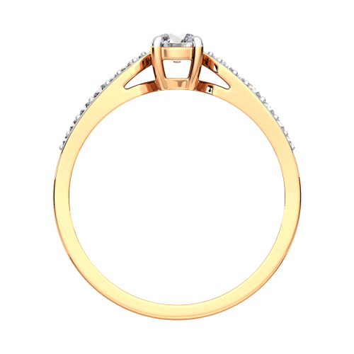 Кольцо из розового золота с фианитом 2101266.14K.R фото 4