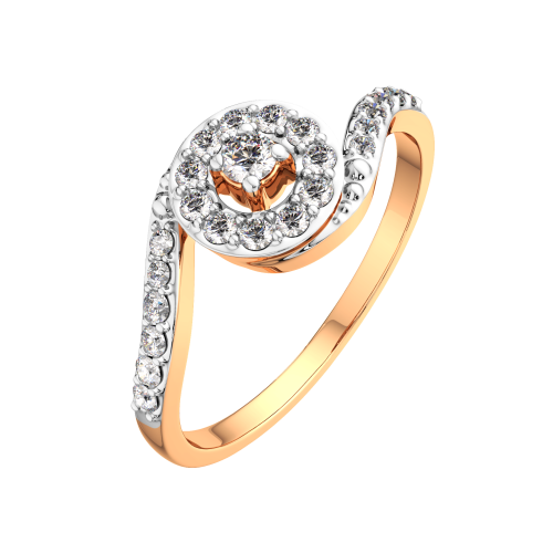 Кольцо из розового золота с бриллиантом 2D00349.14K.R